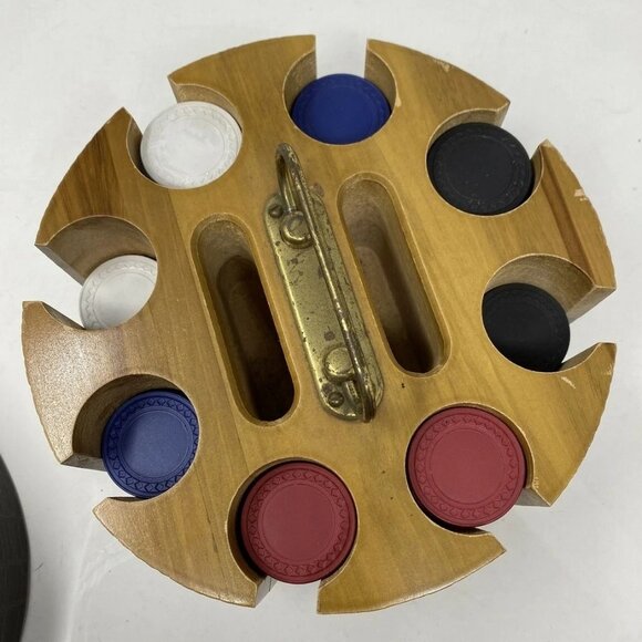 Vintage Wooden Poker Chip Carousel - Picture 3 of 8